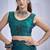Teal blue sequin embroidery work satin silk blend saree for women