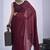 Maroon sequin embroidery work satin silk blend saree for women