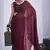 Maroon sequin embroidery work satin silk blend saree for women