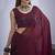 Maroon sequin embroidery work satin silk blend saree for women