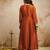 Orange vichitra silk embroidered kurti sharara set with dupatta