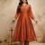Orange vichitra silk embroidered kurti sharara set with dupatta