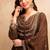 brown vichitra silk embroidered kurti sharara set with dupatta