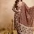 Brown magic cotton printed kurta set with dupatta & pant | v-neck embroidered kurti