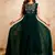 Dark green georgette embroidered anarkali dress with cape (no bottom) sleeveless party wear