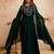 Dark green georgette embroidered anarkali dress with cape (no bottom) sleeveless party wear