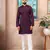 Wine color stylish cotton fabric woven dobby designer kurta payjama for men's
