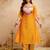 Yellow chanderi embroidered kurta set with dupatta & pants flared kurti for women