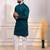 Teal color stylish cotton fabric woven dobby designer kurta payjama for men's