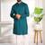 Teal color beautiful cotton fabric designer embroidery work ceremonial men's party attire