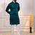 Teal color stylish cotton fabric woven dobby designer kurta payjama for men's