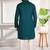 Teal color beautiful cotton fabric designer embroidery work ceremonial men's party attire