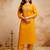 Elegant chanderi kurti pant set with solid bhagalpuri dupatta