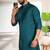 Teal color beautiful cotton fabric designer embroidery work ceremonial men's party attire
