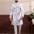 Violet color art silk fabric stylish fancy partywear kurta payjama for men's