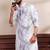 Violet color art silk fabric stylish fancy partywear kurta payjama for men's