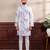 Violet color art silk fabric stylish fancy partywear kurta payjama for men's