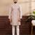 Lavender color art silk fabric stylish fancy partywear kurta payjama for men's