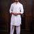 Off white color cotton satin fabric beautiful solid festive special kurta payjama