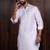 Off white color cotton satin fabric beautiful solid festive special kurta payjama