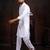 Off white color cotton satin fabric beautiful solid festive special kurta payjama