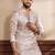 Lavender color art silk fabric stylish fancy partywear kurta payjama for men's