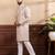 Lavender color art silk fabric stylish fancy partywear kurta payjama for men's