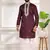 Wine color stylish cotton fabric ethnic traditional rich kurta payjama for men