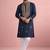 Navy blue color rolex silk fabric designer kurta payjama for men