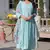 Embroidered p.v. chanderi kurti set with bottom & taby dupatta