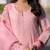 Embroidered p.v. chanderi kurti set with bottom & taby dupatta