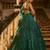 DarkGreen Net Heavy Embroidery Sequence work Bridal Lehenga Choli with Dupatta For Women
