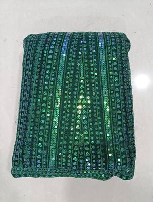 DarkGreen Net Heavy Embroidery Sequence work Bridal Lehenga Choli with Dupatta For Women 4