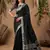 Black color linen cotton fabric woven meena rich pallu border designer saree