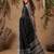 Black color linen cotton fabric woven meena rich pallu border designer saree