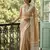 Mustard yellow color linen fabric woven designer fancy ethnic saree