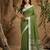 Green color linen cotton fabric woven meena rich pallu border designer saree