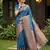 Blue color silk blended woven designer ethnic partywear saree