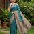 Rama green color silk blended woven designer ethnic partywear saree