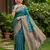 Rama green silk blended woven designer ethnic partywear saree