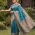 Rama green color silk blended woven designer ethnic partywear saree