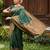 Green color silk blended woven designer ethnic partywear saree
