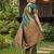 Green color silk blended woven designer ethnic partywear saree