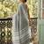 Grey color linen fabric woven designer fancy ethnic saree