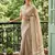 Light brown color linen fabric woven designer fancy ethnic saree