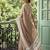 Light brown color linen fabric woven designer fancy ethnic saree