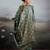 Green color silk blend fabric woven designer heavy ceremonial saree