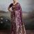 Wine color silk blend fabric woven designer heavy ceremonial saree