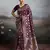 Wine silk blend fabric woven designer heavy ceremonial saree