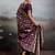 Wine color silk blend fabric woven designer heavy ceremonial saree